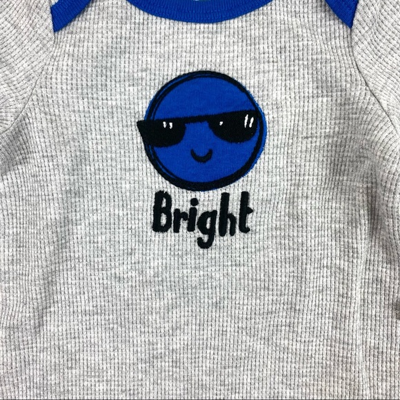 Lamaze Bright Shades Organic Onesie Gray Blue NB - Picture 2 of 9
